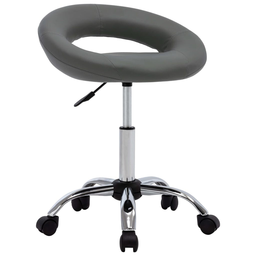 Office chair with castors, grey, artificial leather