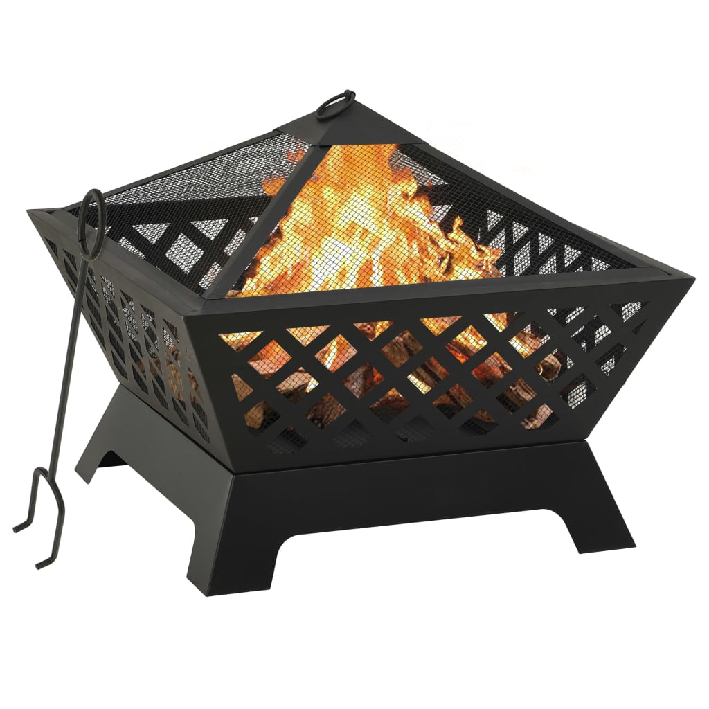 Fire pit with poker, 64cm, steel, XXL