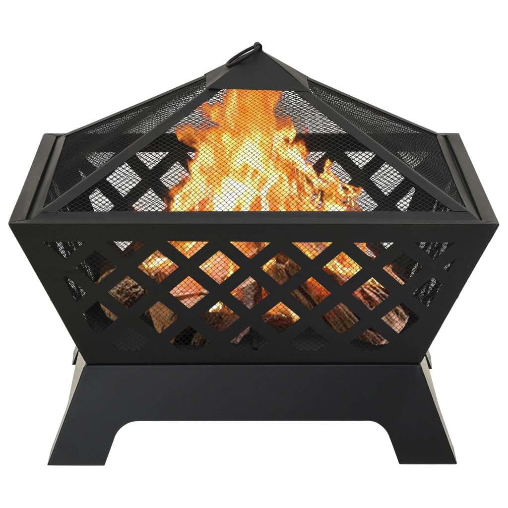Fire pit with poker, 64cm, steel, XXL