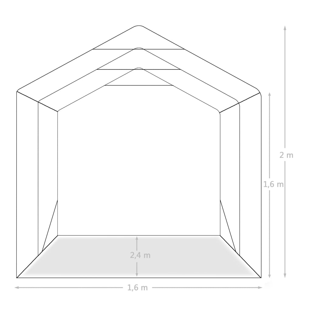Garažas-palapinė ZION, žalia, 1,6x2,4m