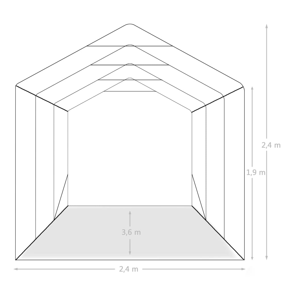 Garažas-palapinė ZION, žalia, 2,4x3,6m