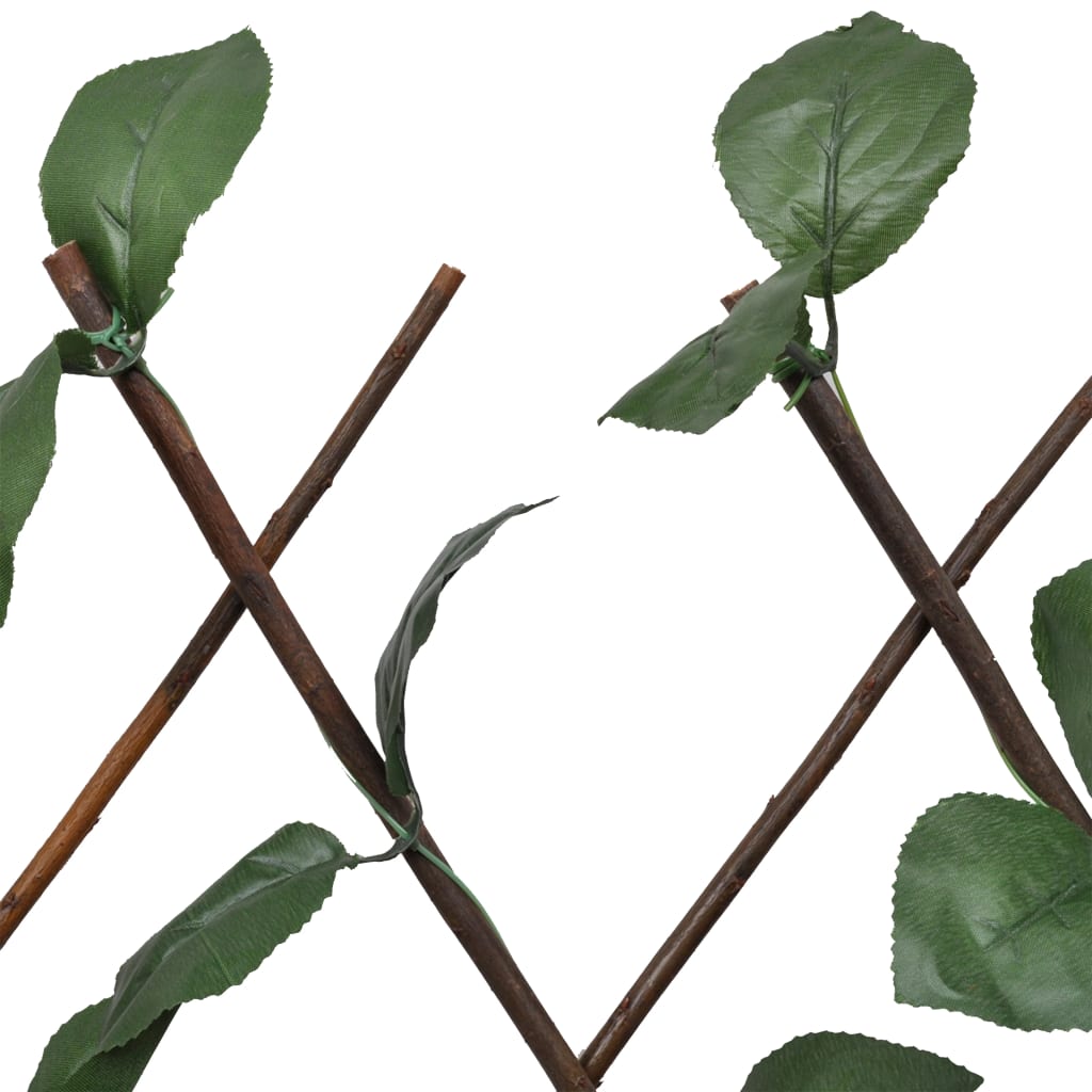 Trellises-fences, 5 pcs., 180x30cm, willow, with leaves