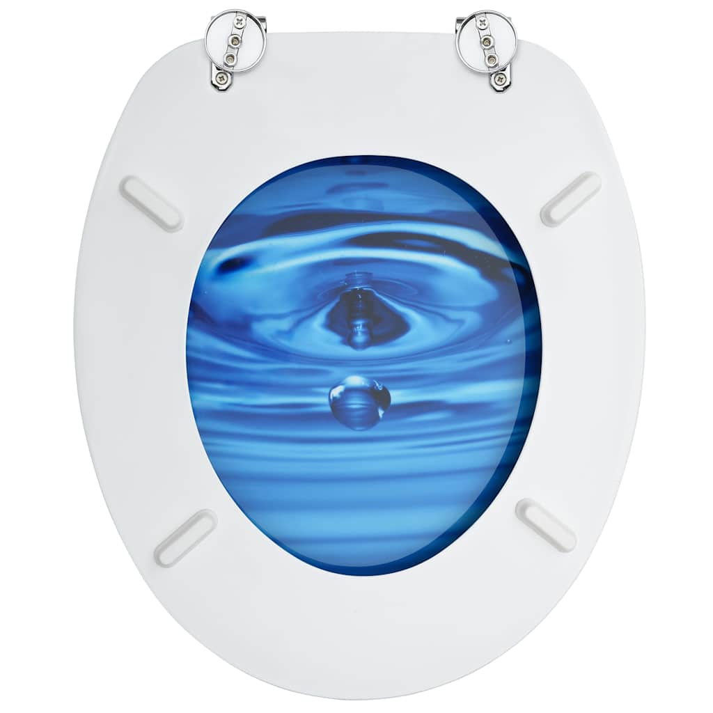 Toilet Seats with Lids, 2 pcs., MDF, with Blue Drop