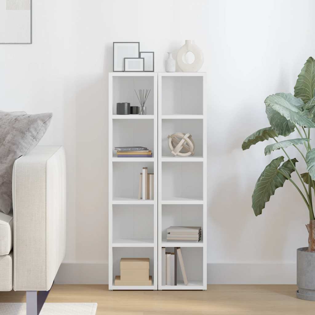 CD cabinets, 2 pcs., white, 21x16x93.5cm, chipboard