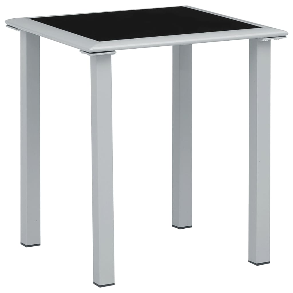 Sun loungers with table, 2 pcs., cream, aluminium