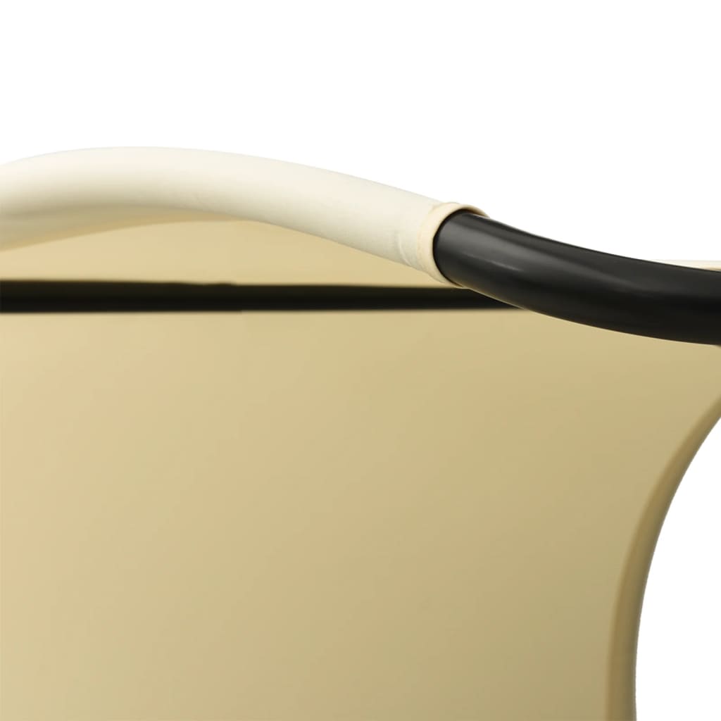 Double sun lounger with canopy, cream, textilene