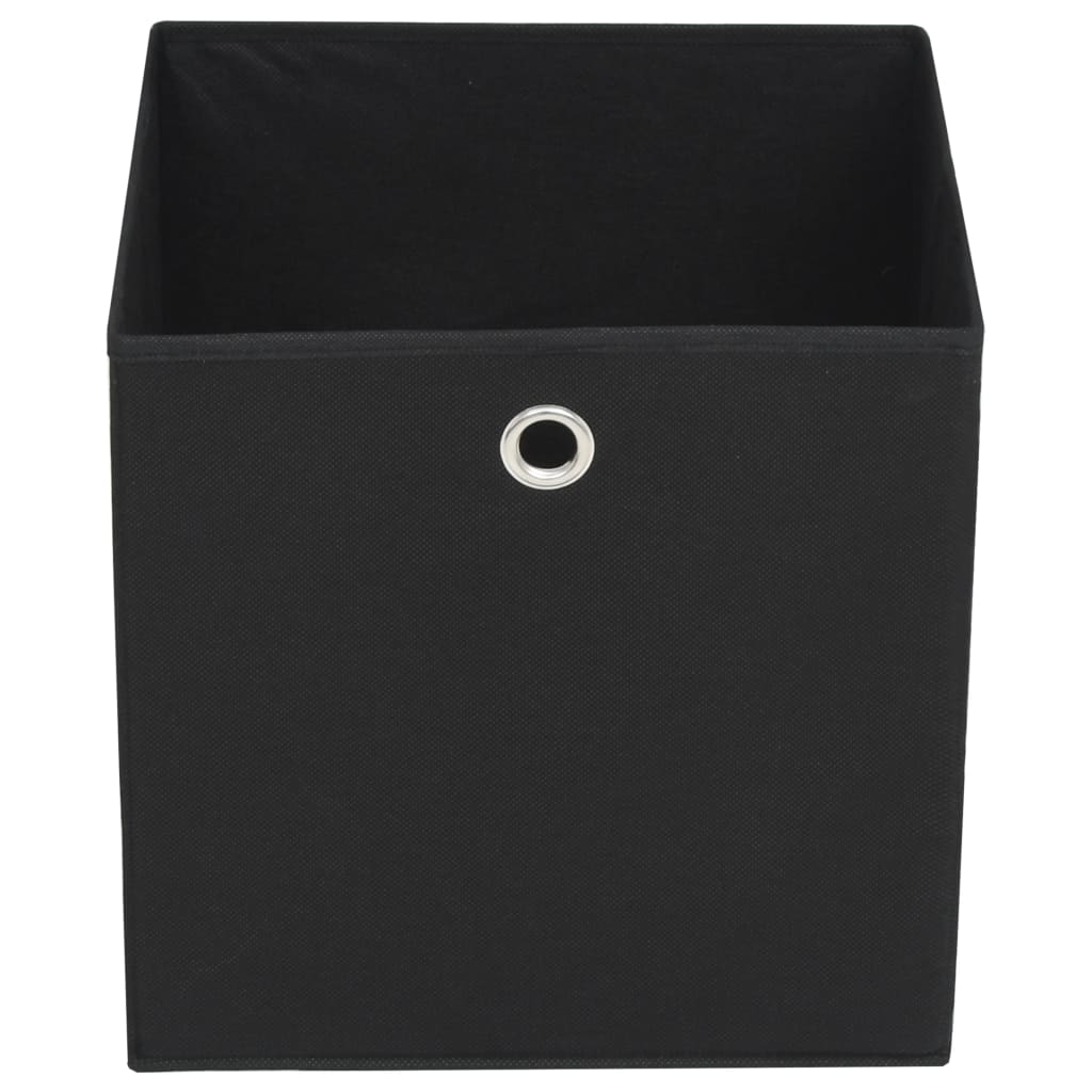Storage boxes, 4 pcs., black, 28x28x28cm, non-woven fabric