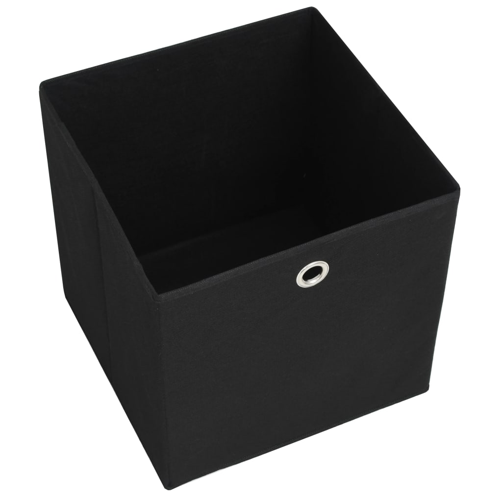 Storage boxes, 4 pcs., black, 28x28x28cm, non-woven fabric