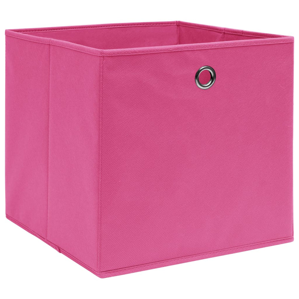 Storage boxes, 4 pcs, pink, 28x28x28cm, non-woven fabric