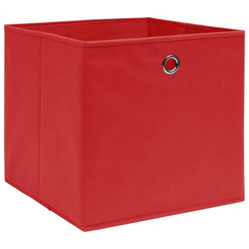 Storage Boxes, 4pcs, Red, 28x28x28cm, Non-Woven Fabric