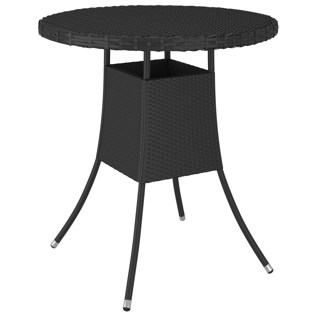 Garden table, black, 70x70x73cm, polyrattan