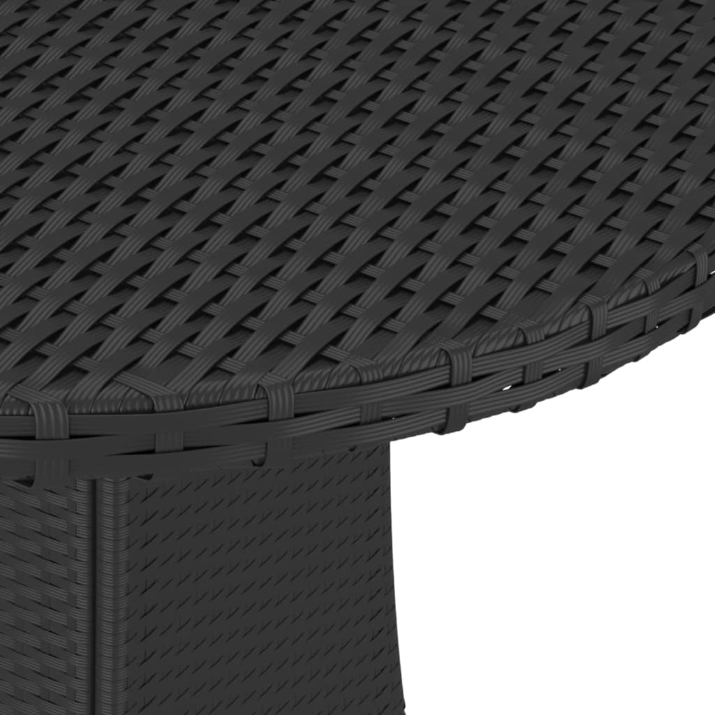 Garden table, black, 70x70x73cm, polyrattan