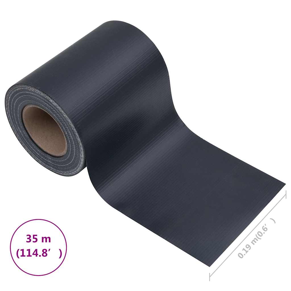 Privatumo juosta, PVC, 35x0,19 m, matinė tamsiai pilka