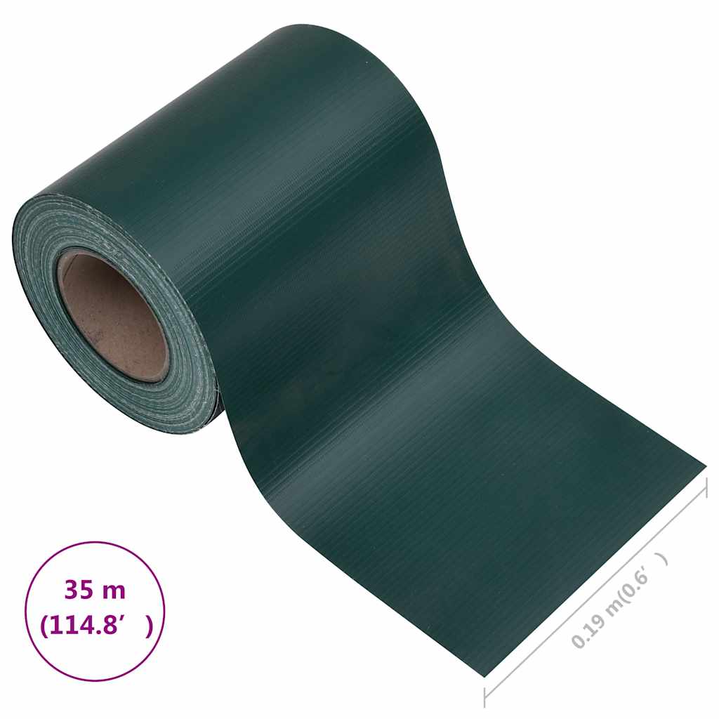 Privatumo suteikianti sodo pertvara, žalia, 35x0,19m, PVC