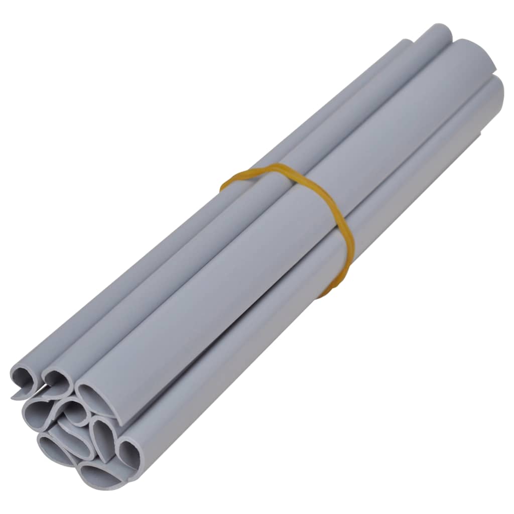 Privātumu nodrošinoši žoga paneļi, 4 gab., pelēki, 35x0,19 m, PVC
