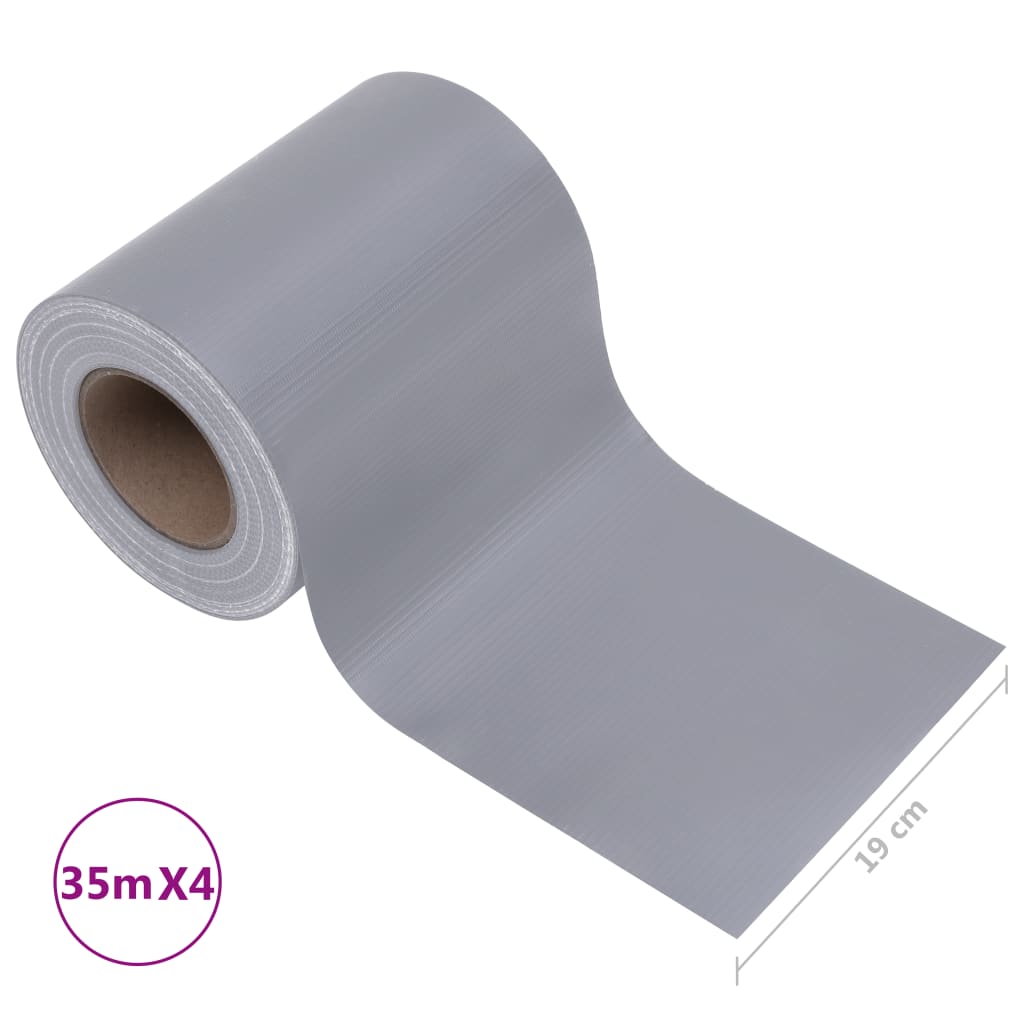 Privātumu nodrošinoši žoga paneļi, 4 gab., pelēki, 35x0,19 m, PVC