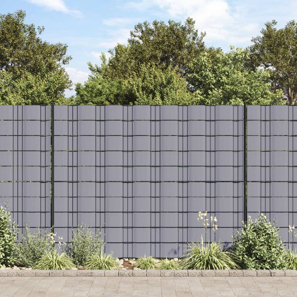 Privātumu nodrošinoši žoga paneļi, 4 gab., pelēki, 35x0,19 m, PVC