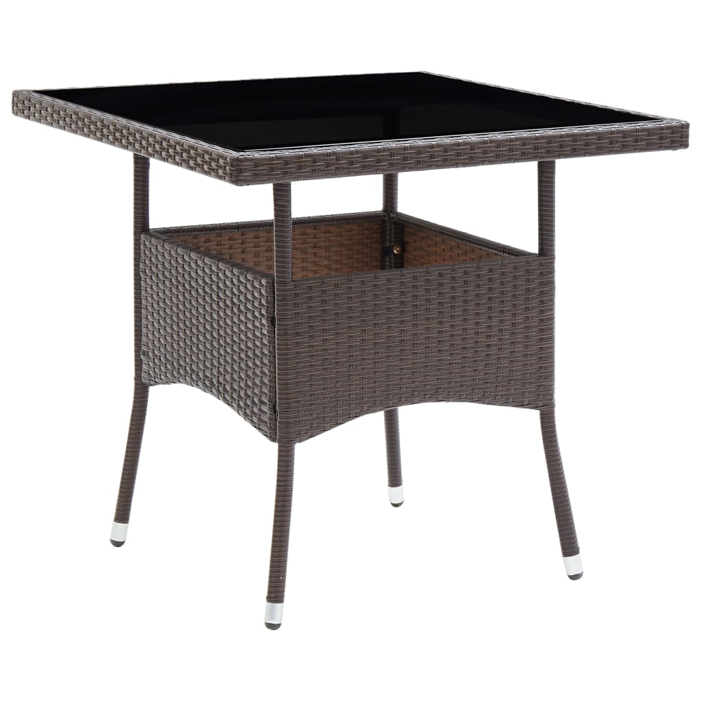 Garden dining table, brown, rattan