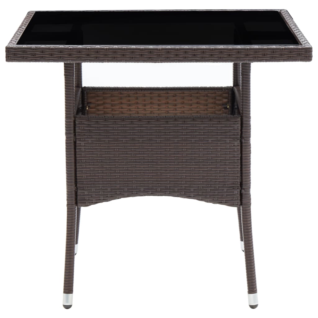 Garden dining table, brown, rattan