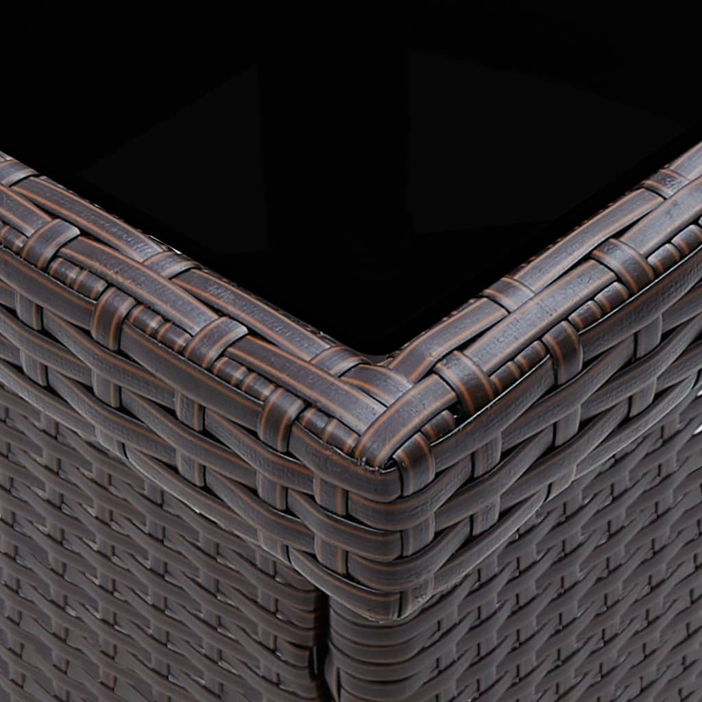 Garden dining table, brown, rattan