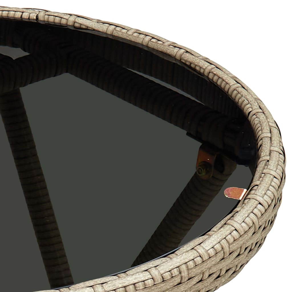 Coffee table, sand, 60cm, polyrattan/tempered glass
