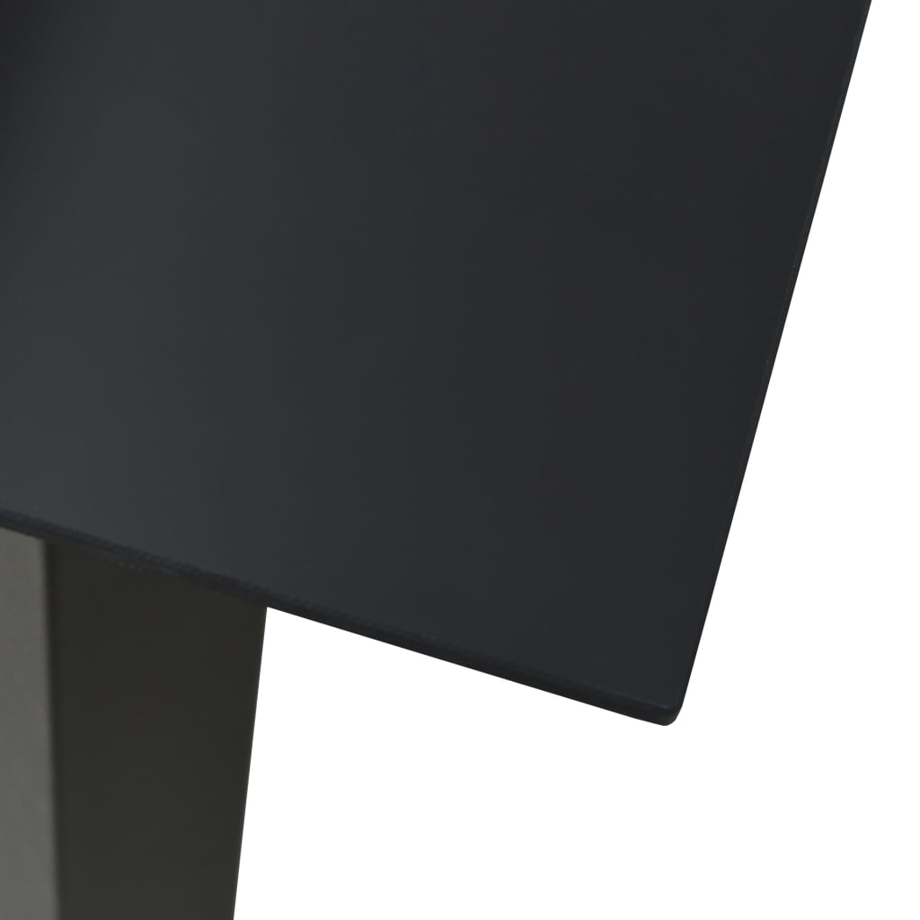 Sodo valgomojo stalas, juodas, 150x80x74cm, plienas ir stiklas