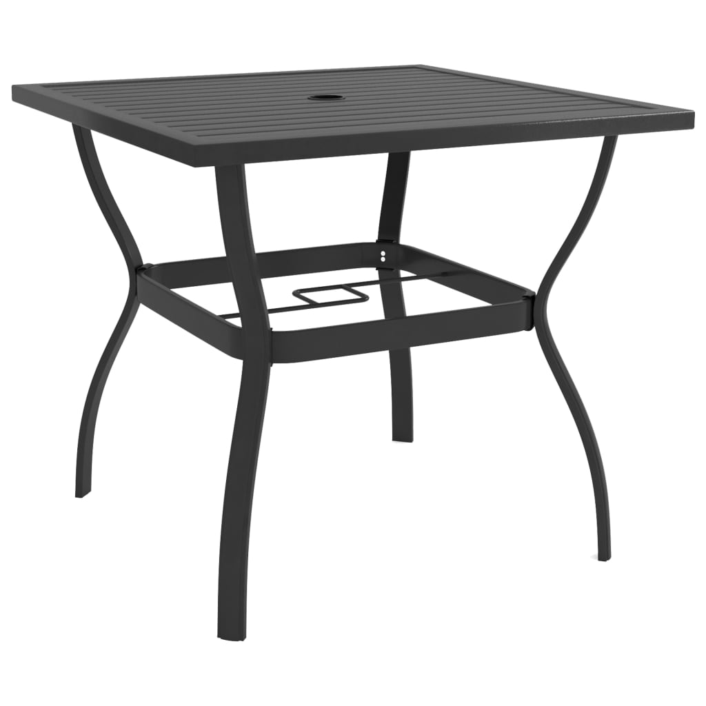 Sodo stalas, antracito spalvos, 81,5x81,5x72cm, plienas