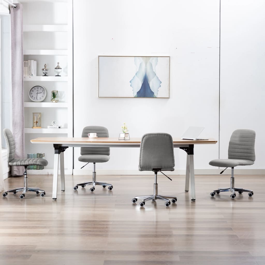 Dining chairs, 4 pcs., light grey, fabric