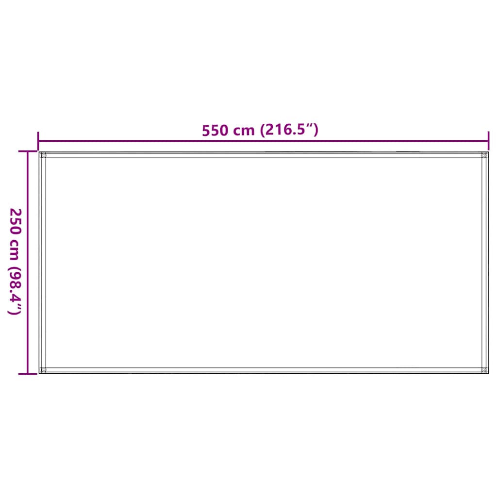 Tent carpet, dark green, 250x550cm, HDPE