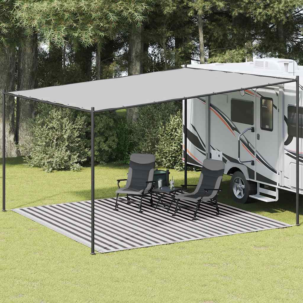 Palapinės kilimėlis, antracito ir baltas, 400x400cm, HDPE