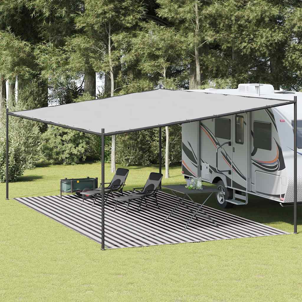 Palapinės kilimėlis, antracito ir baltas, 400x700cm, HDPE