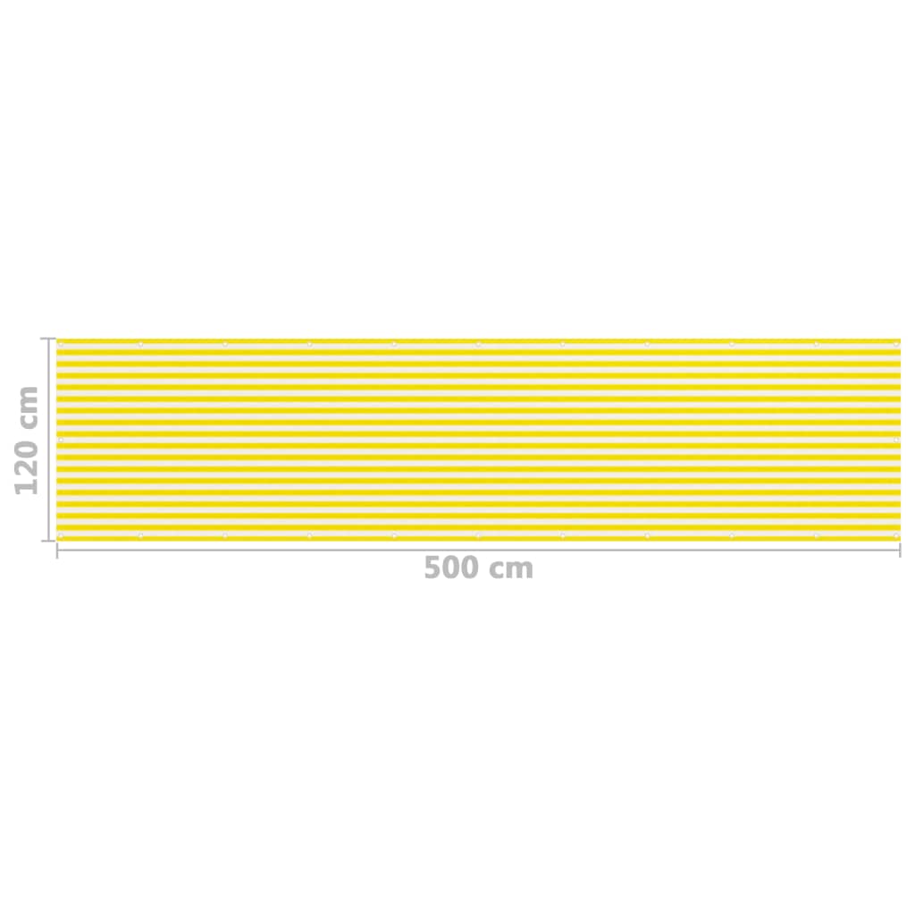 Balkona norobežojums, dzeltenā un baltā krāsā, 120x500 cm, ABLR