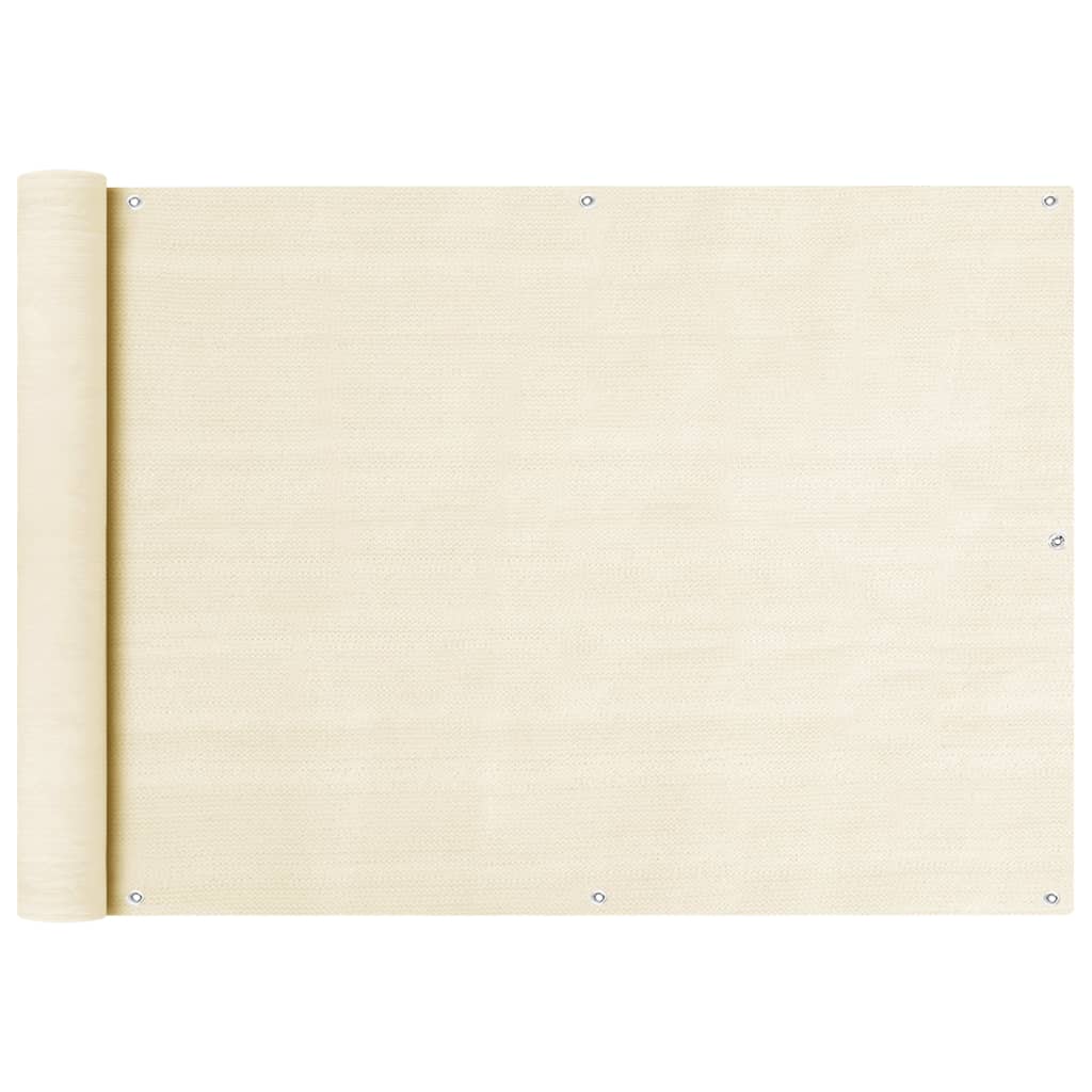 Balkono pertvara, kreminės spalvos, 75x400cm, HDPE