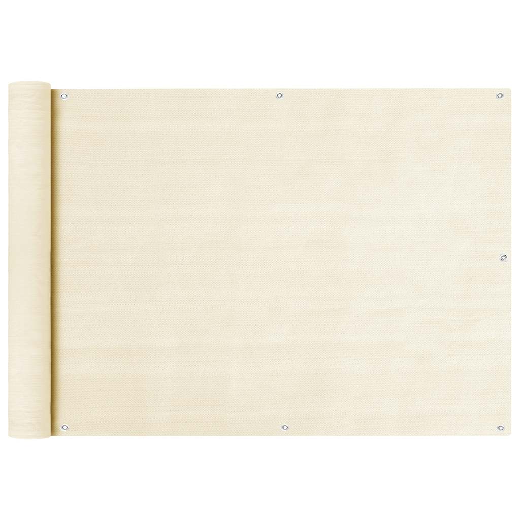 Balkono pertvara, kreminės spalvos, 75x500cm, HDPE