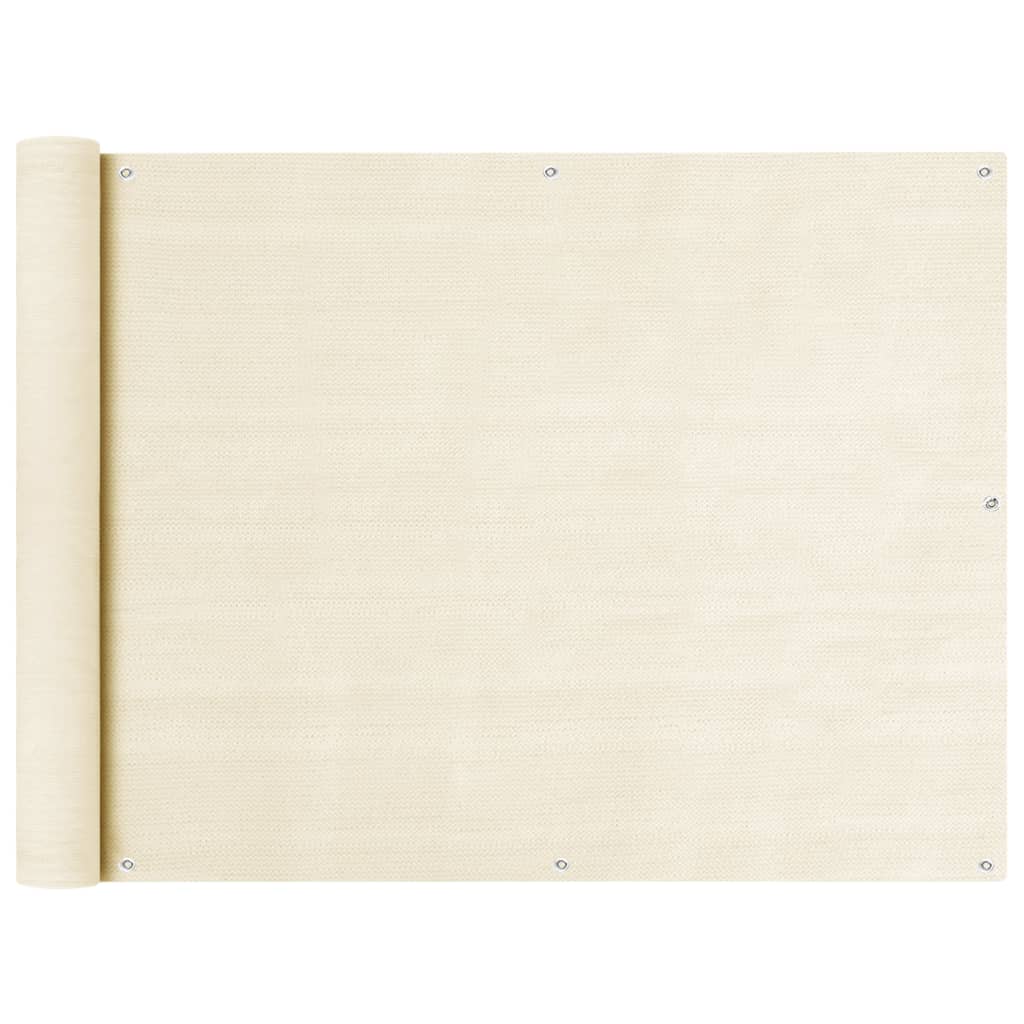 Balkono pertvara, kreminės spalvos, 90x400cm, HDPE