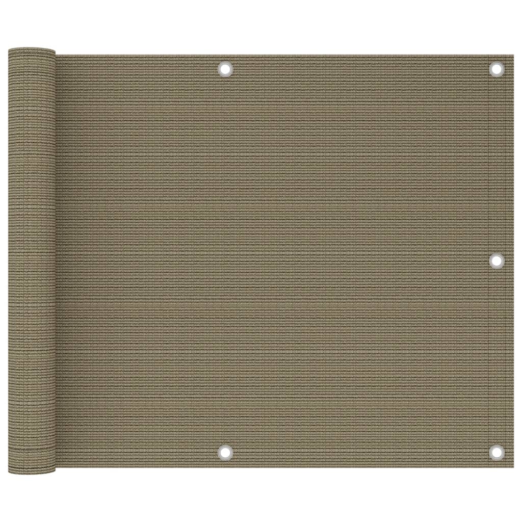 Balkono pertvara, taupe spalvos, 75x500cm, HDPE