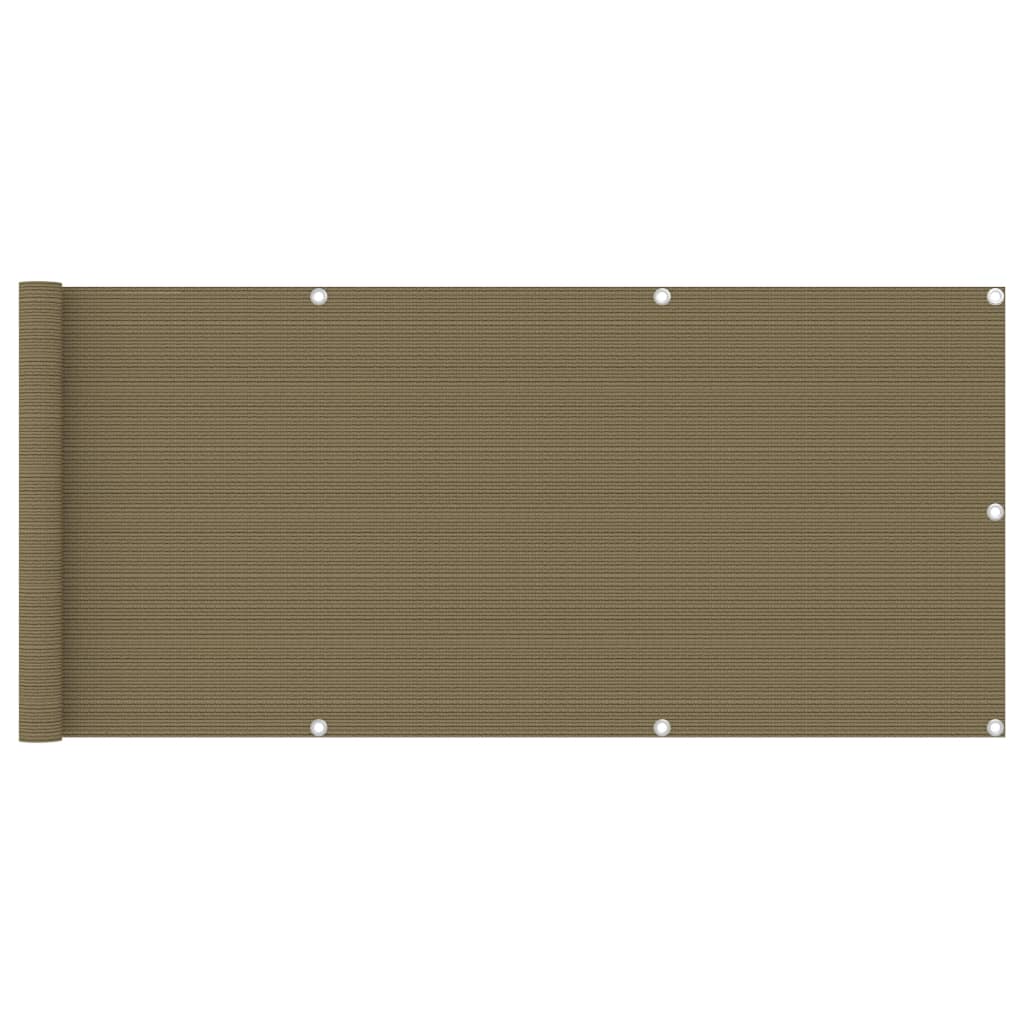 Balkono pertvara, taupe spalvos, 75x600cm, HDPE