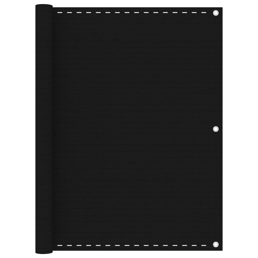 Balkona starpsiena, melna, 120x600cm, HDPE
