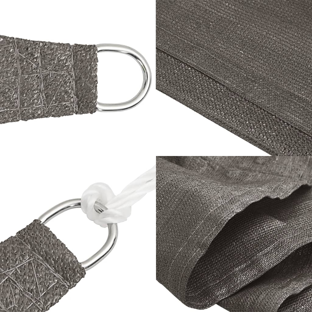 Sun shade sail, anthracite, 2x5m, HDPE, 160g/m²