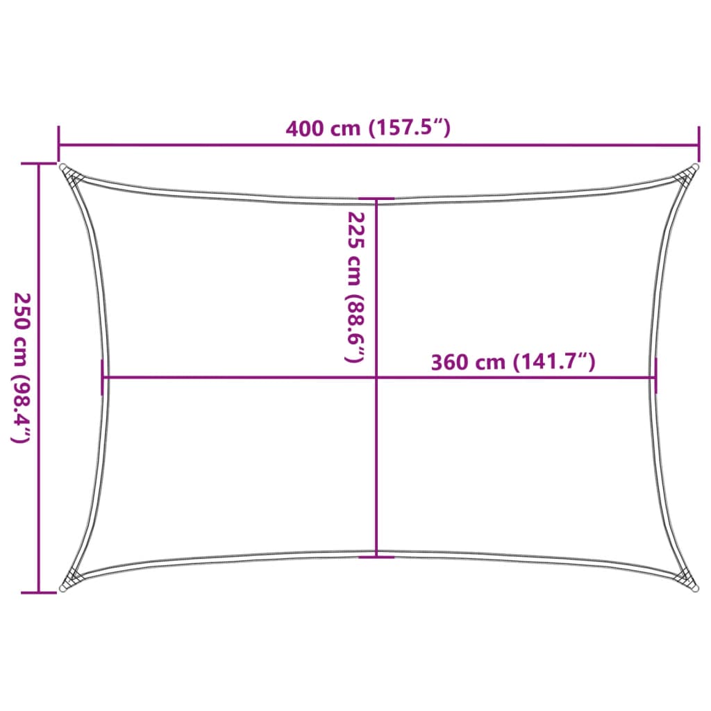 Uždanga nuo saulės, antracito spalvos, 2,5x4m, HDPE, 160g/m²