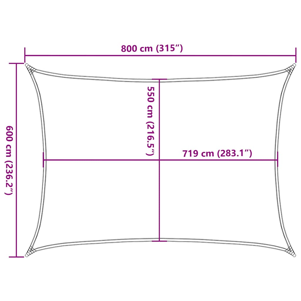 Uždanga nuo saulės, antracito spalvos, 6x8m, HDPE, 160g/m²