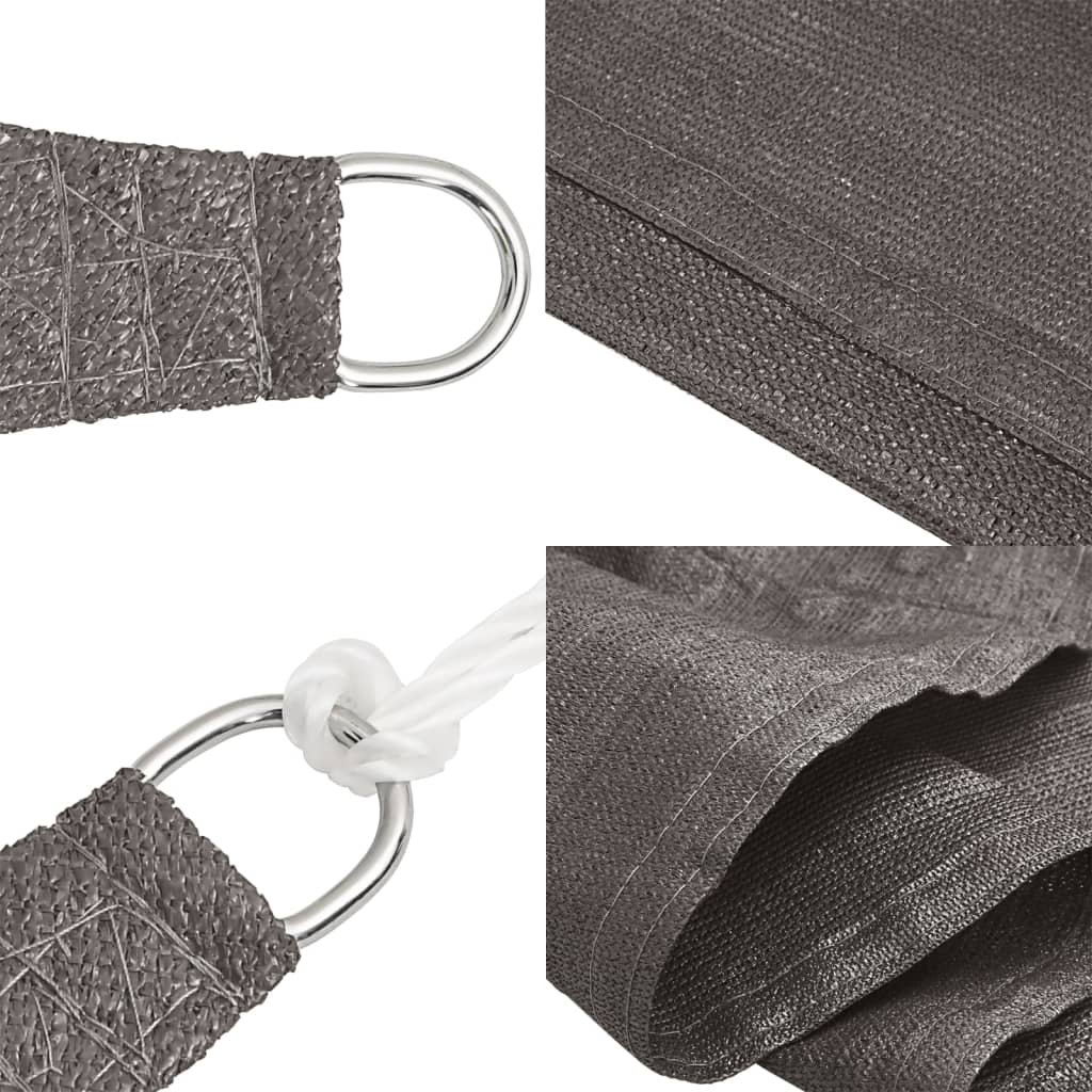 Sun shade, anthracite, 5x5x6m, HDPE, 160g/m²