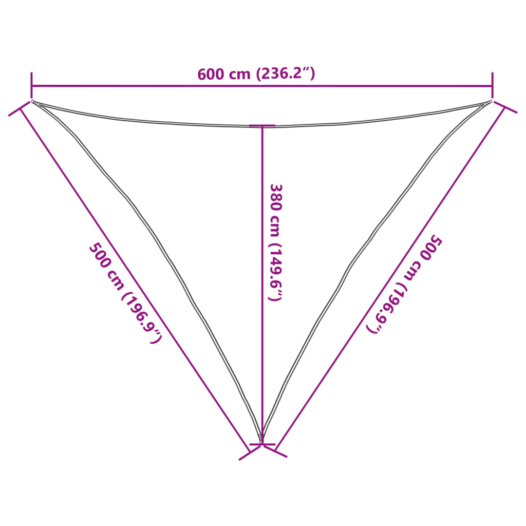 Sun shade, anthracite, 5x5x6m, HDPE, 160g/m²