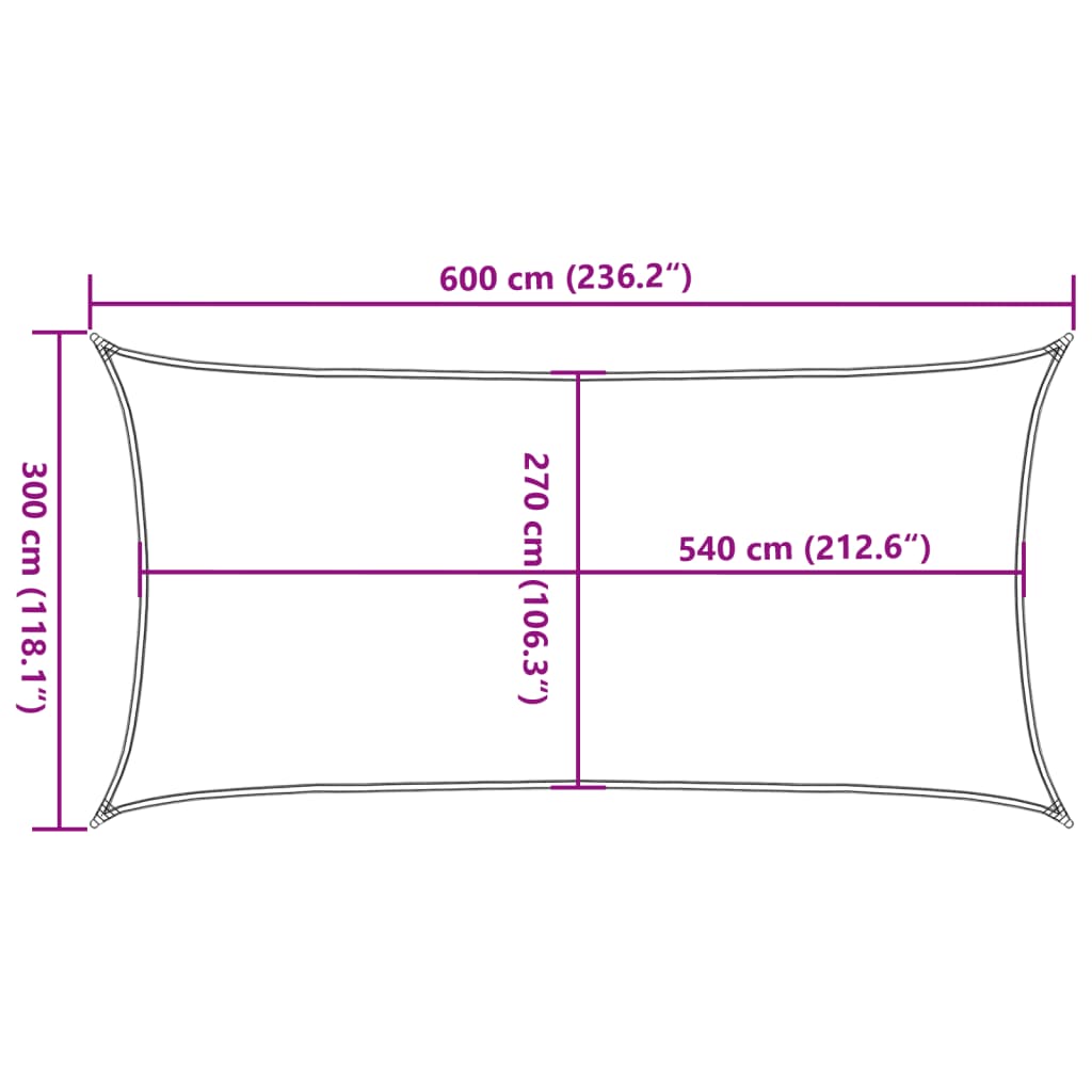 Uždanga nuo saulės, smėlio spalvos, 3x6m, HDPE, 160g/m²
