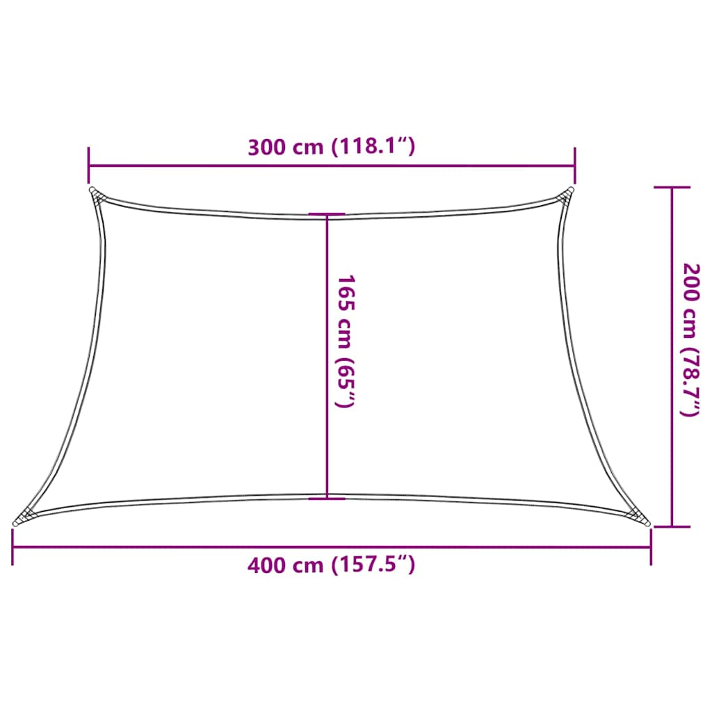 Uždanga nuo saulės, baltos spalvos, 3/4x2m, HDPE, 160g/m²