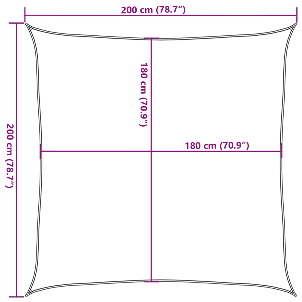 Uždanga nuo saulės, šviesiai žalia, 2x2m, HDPE, 160g/m²