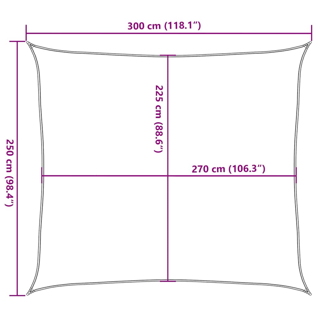 Uždanga nuo saulės, terakota spalvos, 2,5x3m, HDPE, 160g/m²