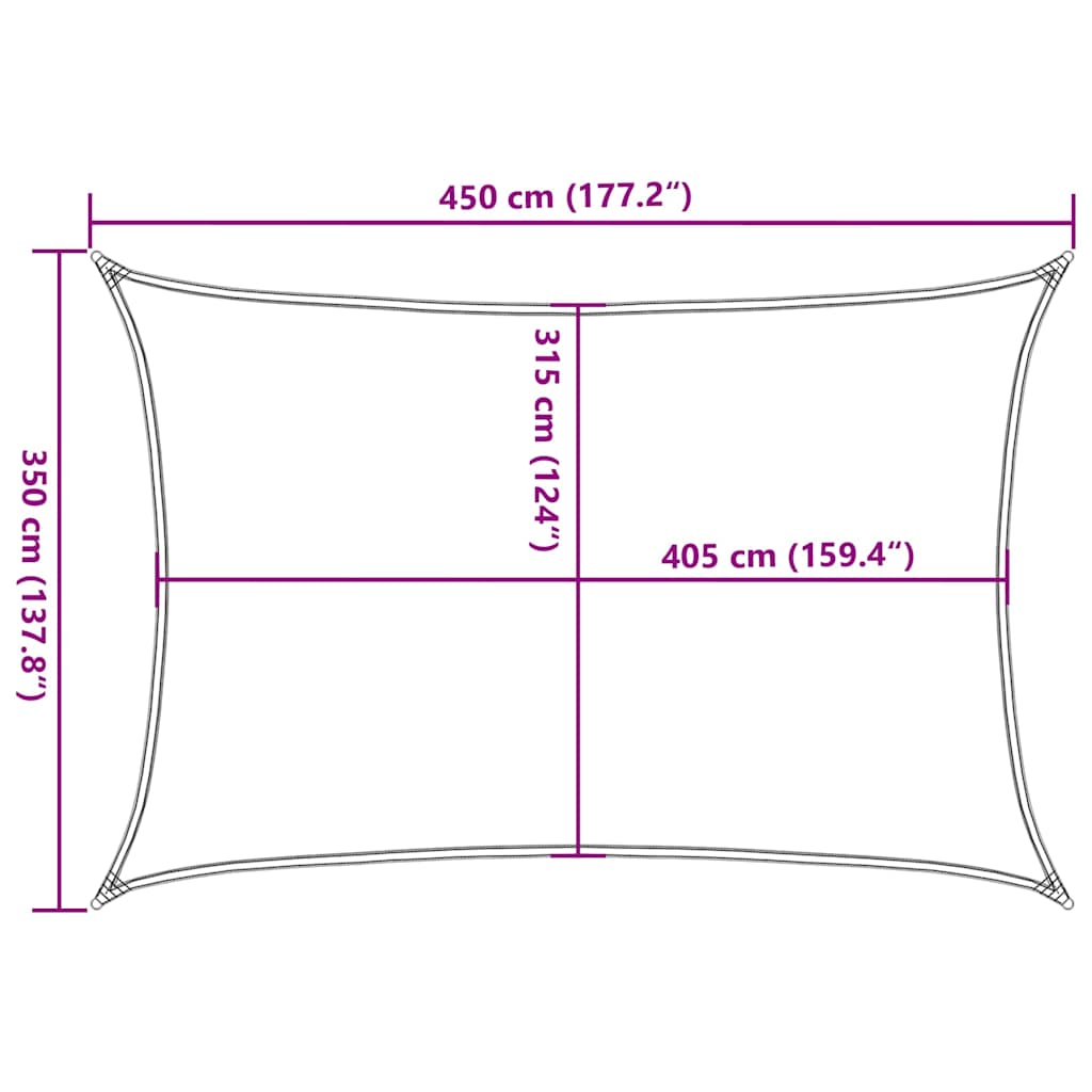 Saules buras, taupe krāsa, 3,5x4,5m, HDPE, 160g/m²
