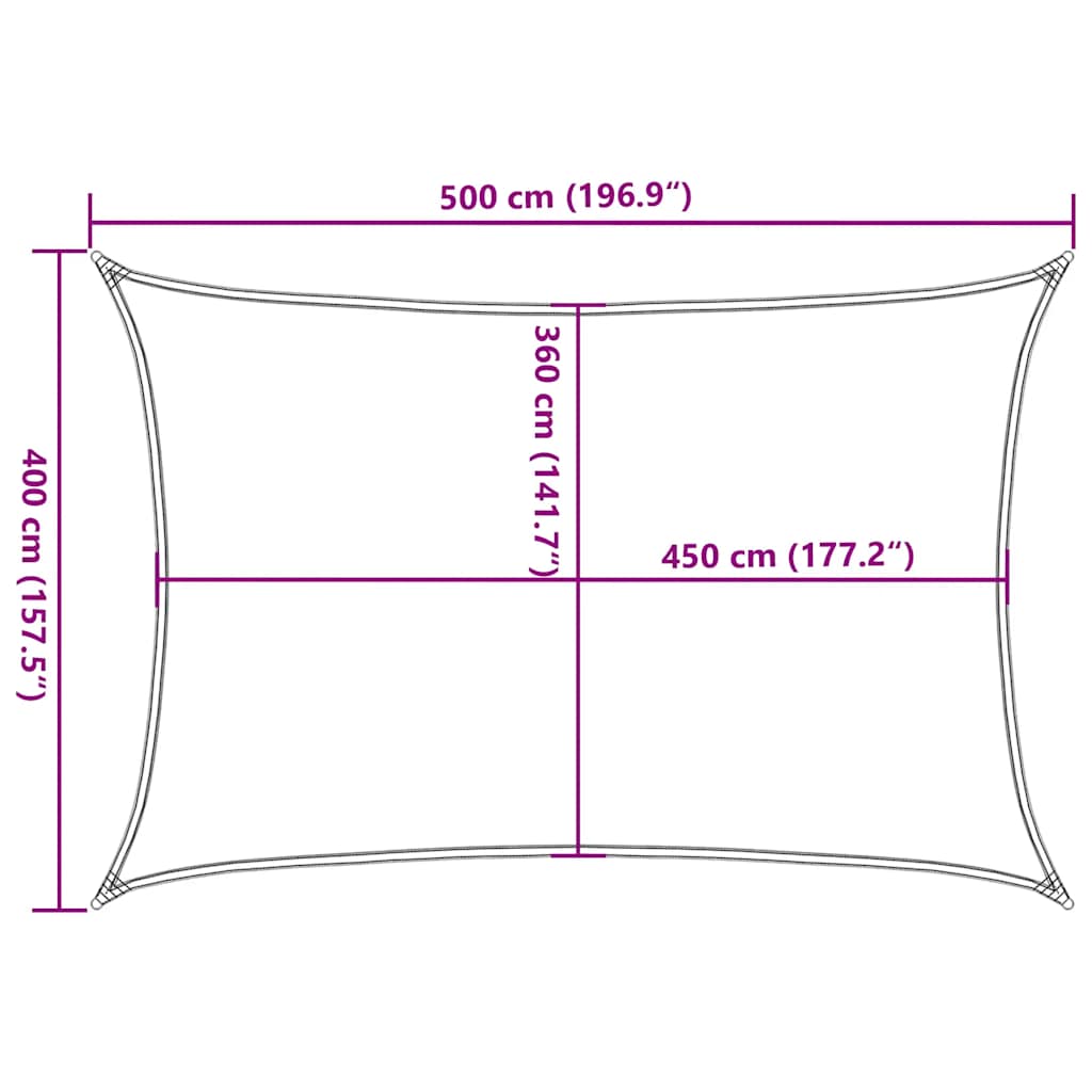 Sun sail, taupe, 4x5m, HDPE, 160g/m²