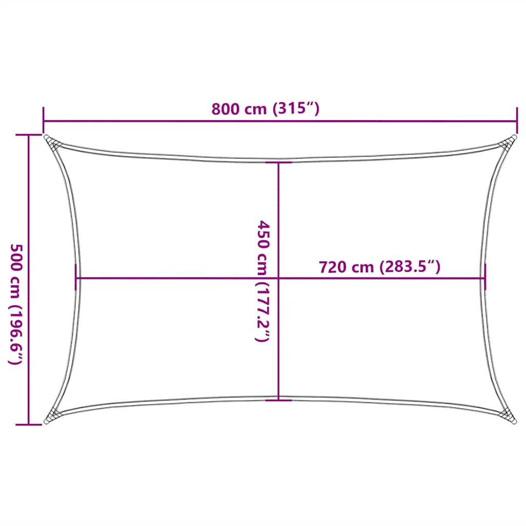 Saules buras, tirkīzkrāsas, 5x8m, HDPE, 160g/m²
